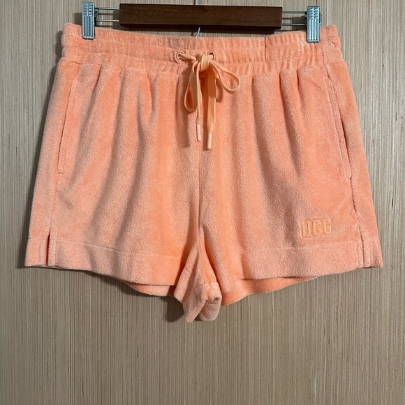 UGG Orange Terry Cloth Amiah Drawstring Shorts, Size Small (v) - Picture 2 of 7